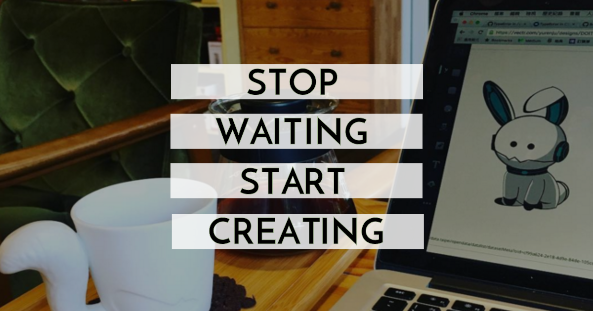 example facebook image with stop waiting start creating quote