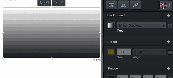 Adjusting linear gradient colors