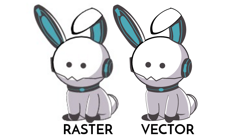 Blurred Raster Graphic Compared to Vector Graphic